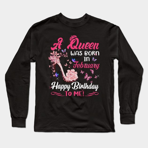 Womens A Queen Was Born In January Happy Birthday To Me Long Sleeve T-Shirt by HomerNewbergereq